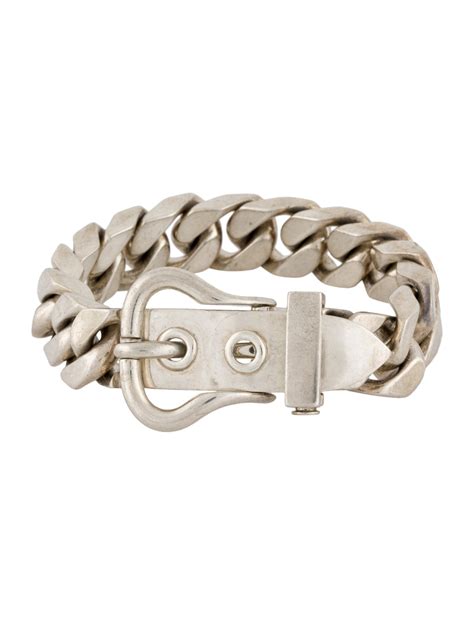 Hermès Vintage Boucle Sellier Sterling Silver Link Bracelet 